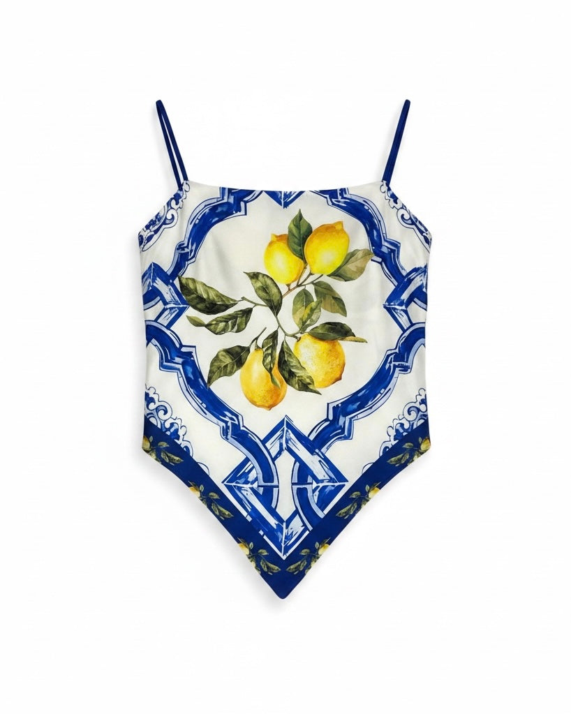 Top Foulard Limoni