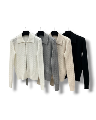 Cardigan Zip Trecce