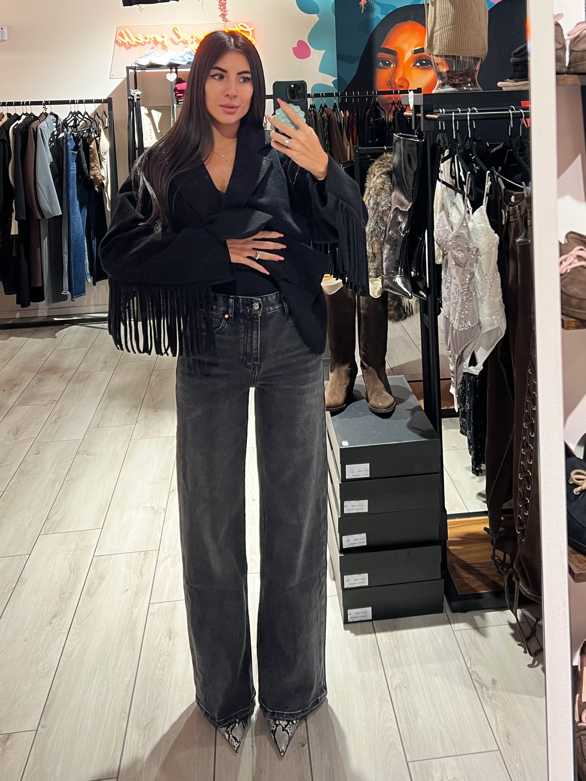 Jeans Wide Leg Black