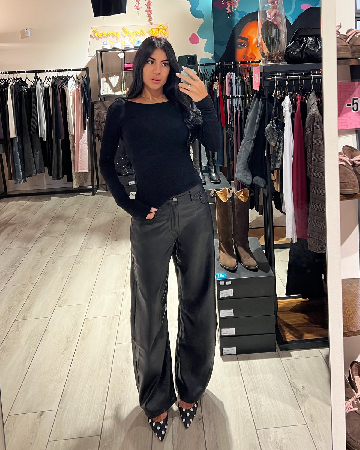 Pantaloni Pelle Balloon Slim