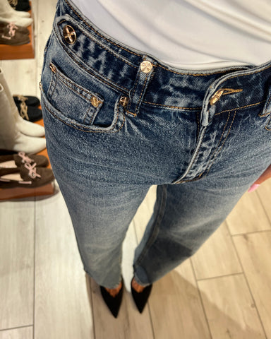 Jeans Straight Gold Details