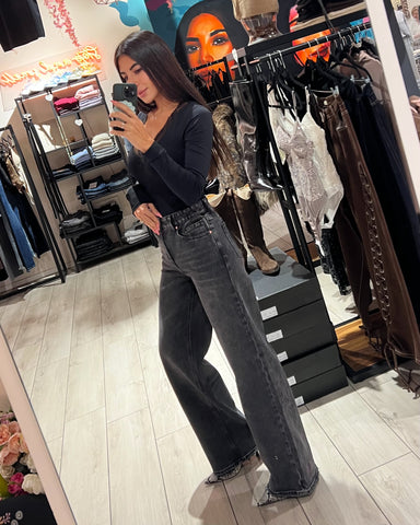 Jeans Wide Leg Black