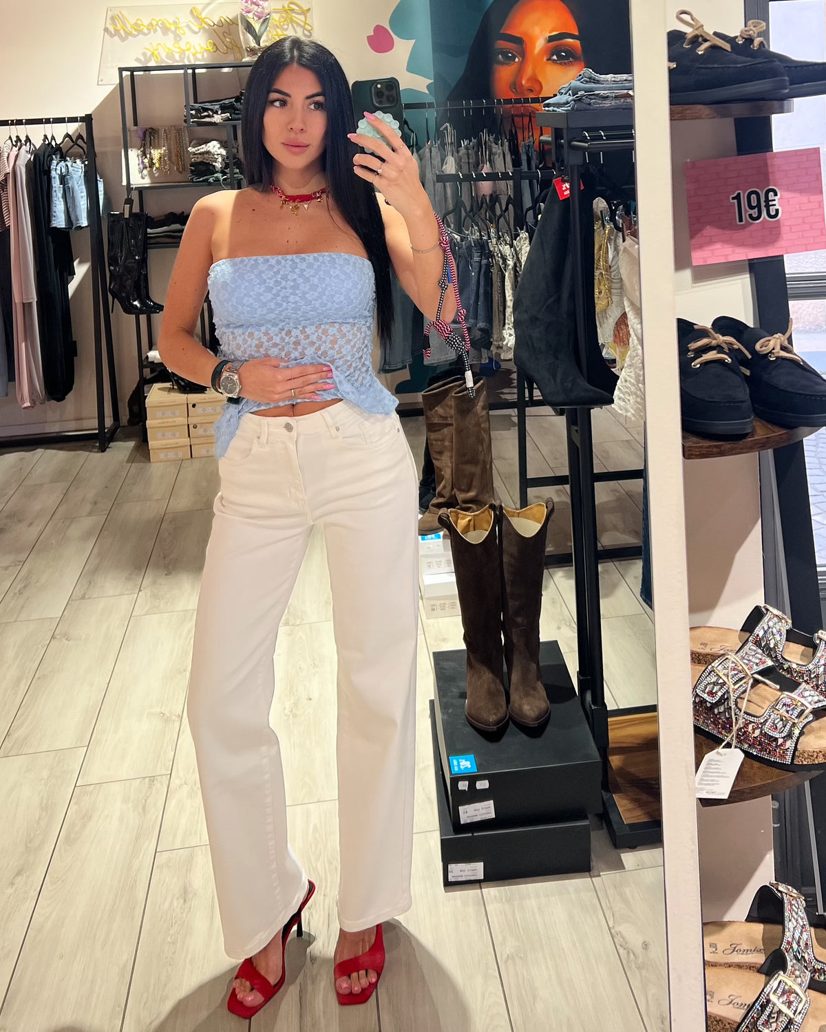 Jeans White Stars