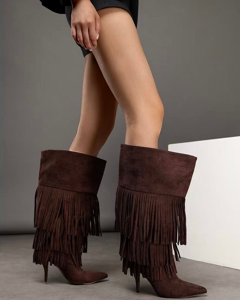 Stivali Maxi Gambale Frange