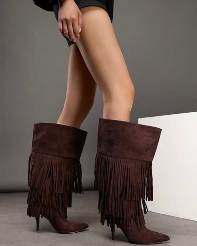 Stivali Maxi Gambale Frange