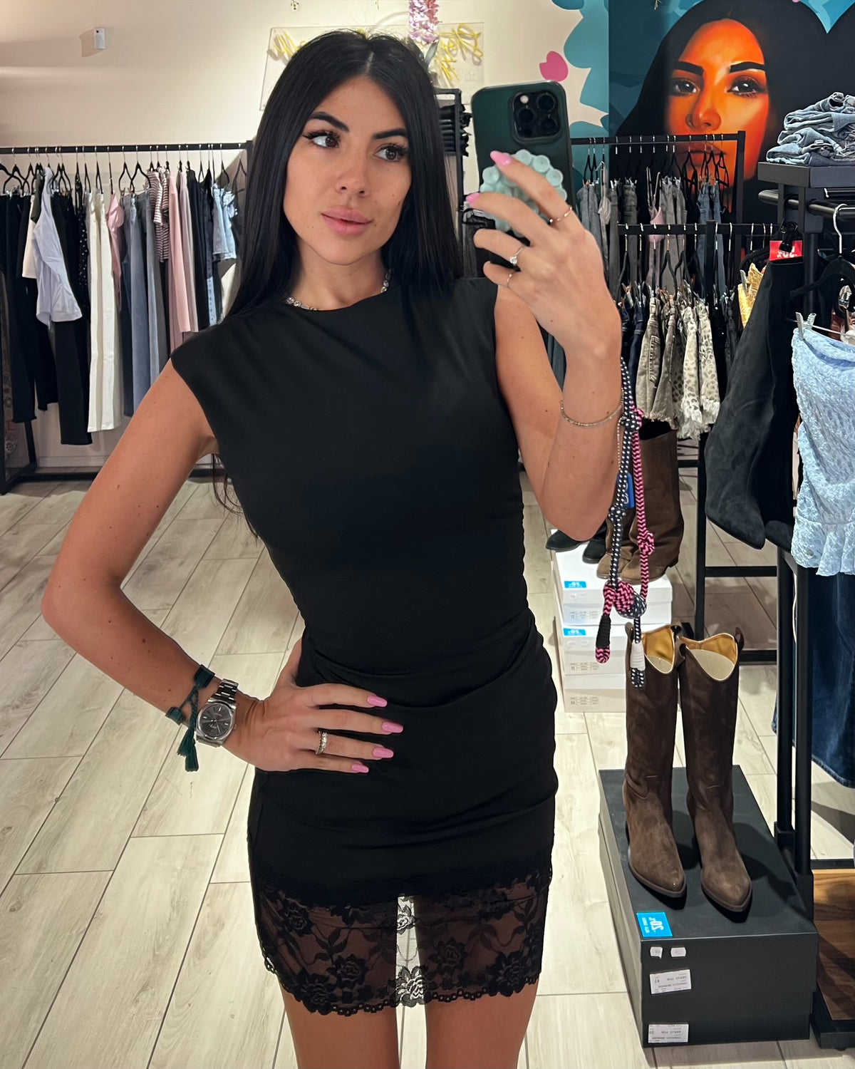 Dress Fondo Pizzo Fiorato