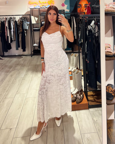 Dress Long Pizzo Flowers