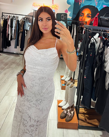 Dress Long Pizzo Flowers