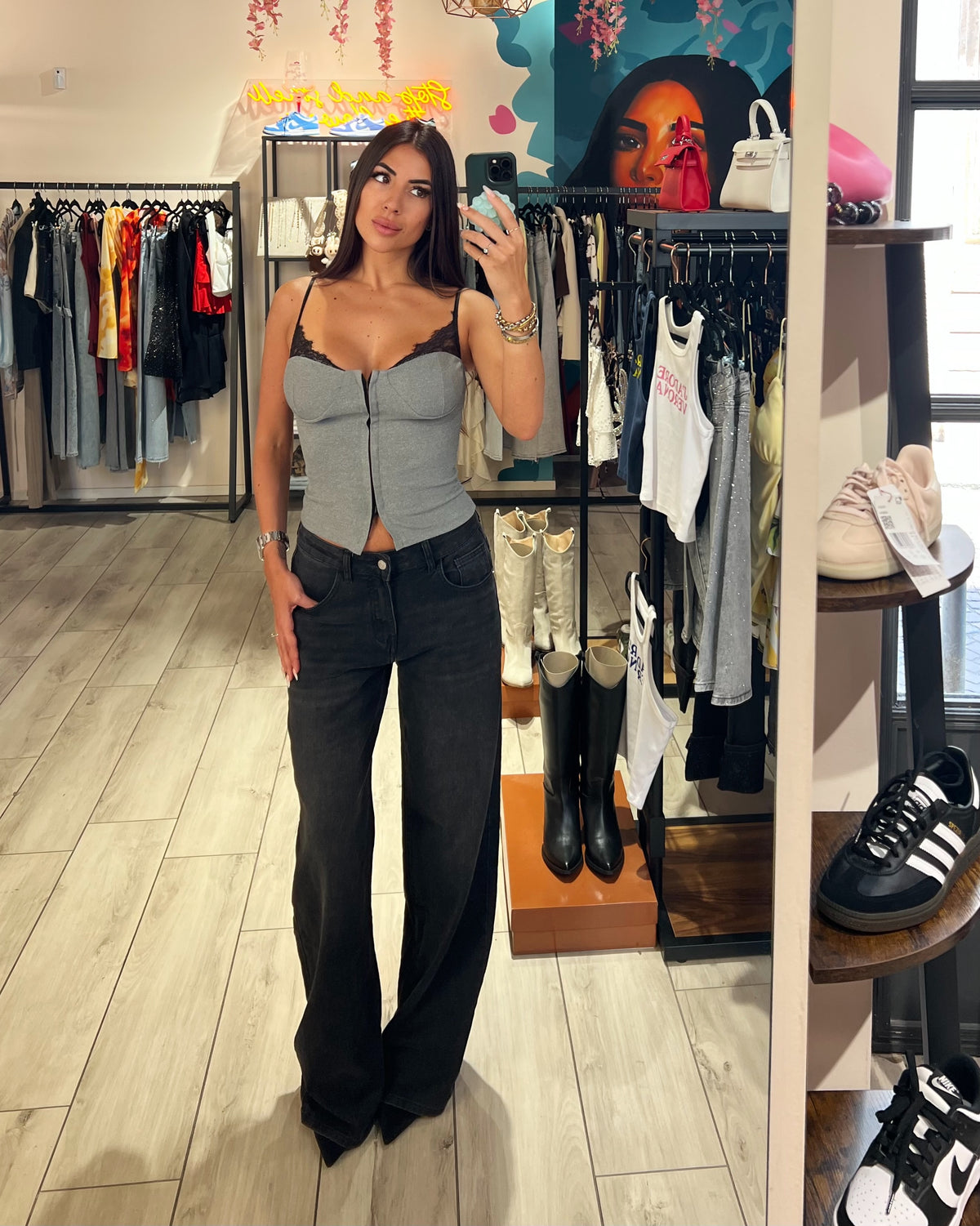Jeans Wide Leg Black
