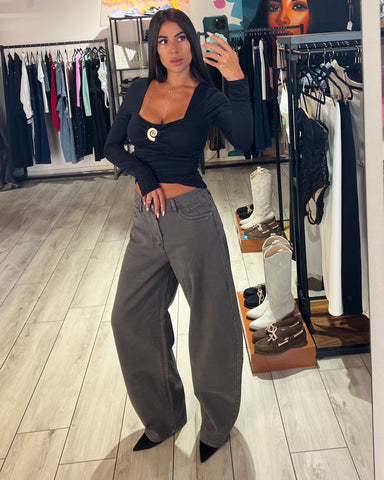 Jeans Balloon Fit Grey
