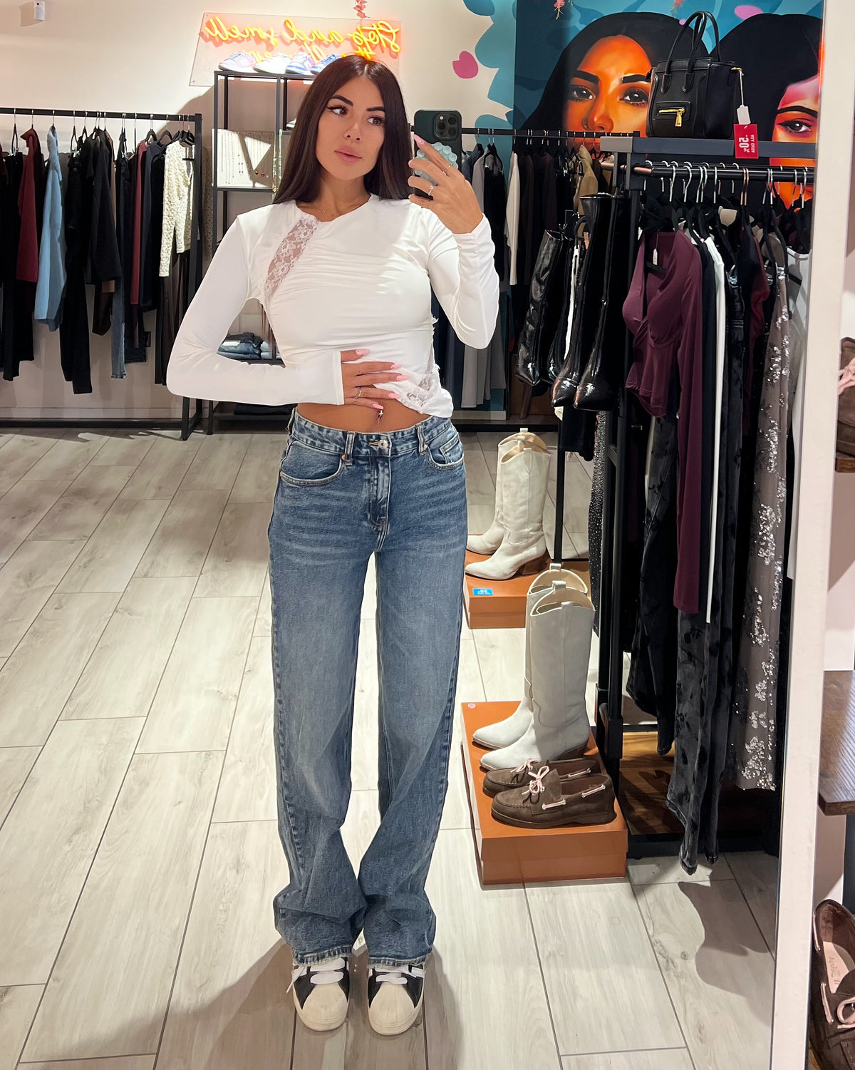 Jeans Wide Mid Blue