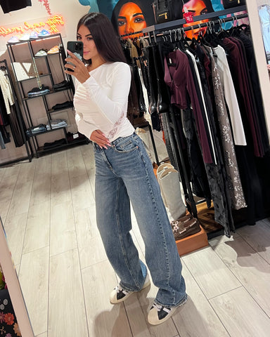 Jeans Wide Mid Blue