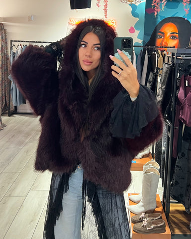 Pelliccia Mantella Hoodie