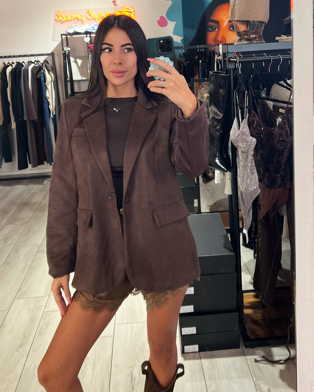 Blazer Over Scamosciato