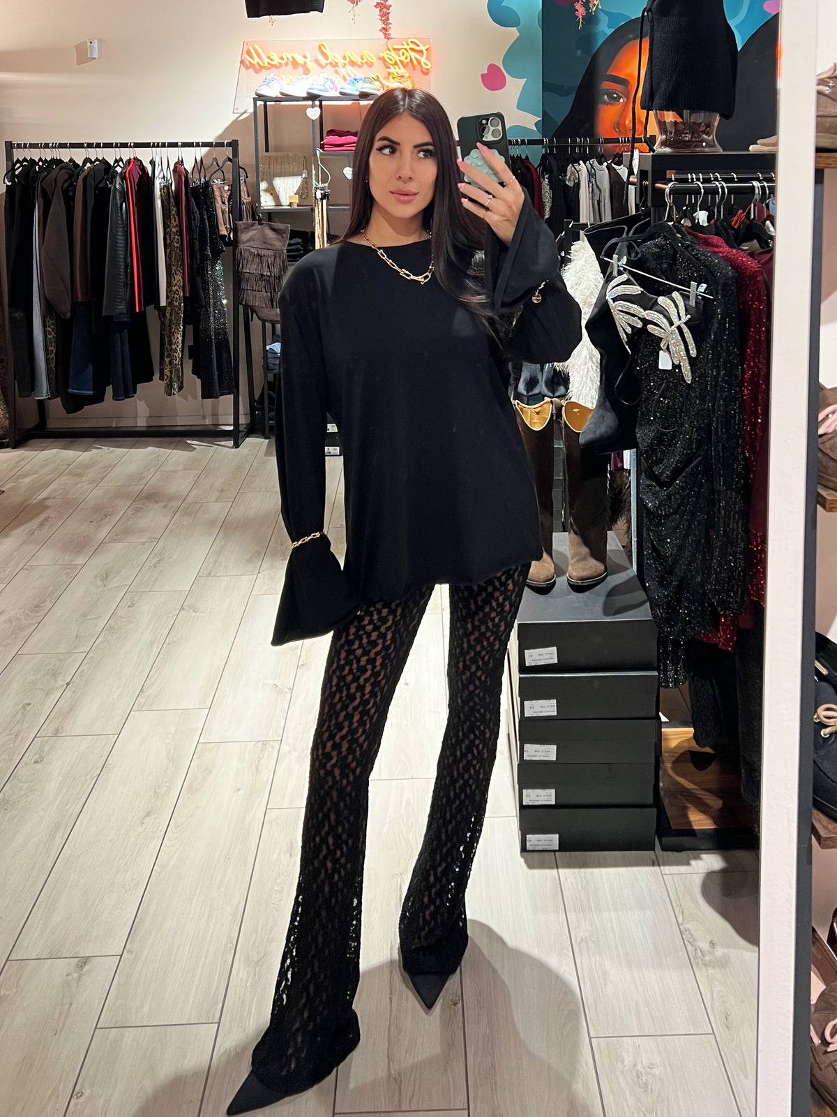 Leggings Flare Macramè