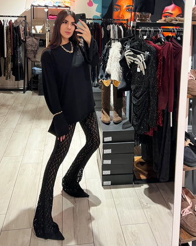 Leggings Flare Macramè