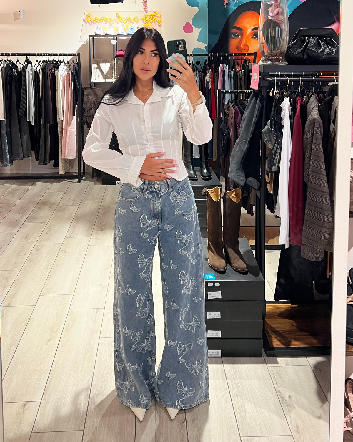 Jeans Wide Butterflies