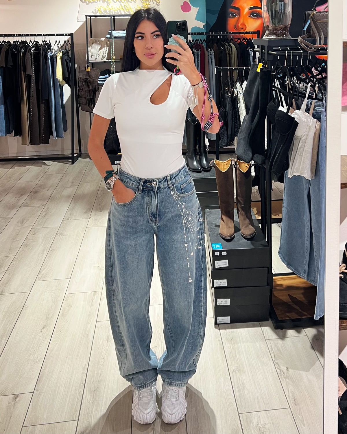 Jeans Borchie di Luce